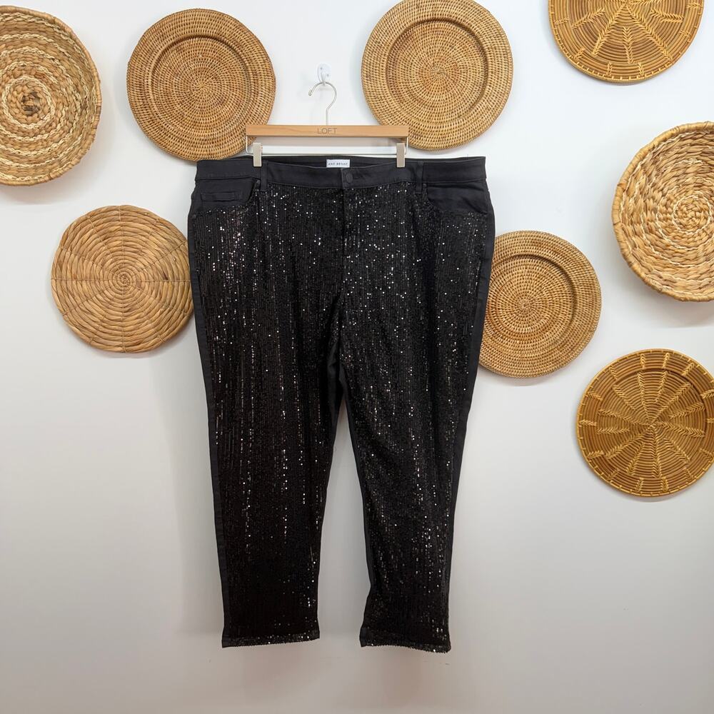 Lane Bryant Sequins Mid Rise Boyfriend Jeans Plus Size 28